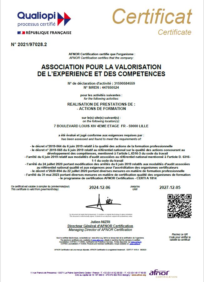 Certification Qualiopi